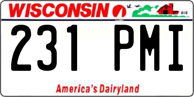 WI license plate 231PMI