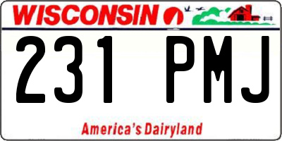WI license plate 231PMJ