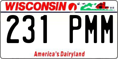 WI license plate 231PMM