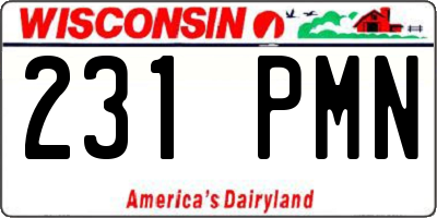 WI license plate 231PMN