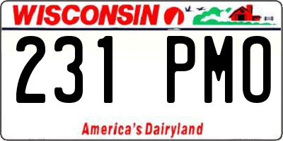 WI license plate 231PMO
