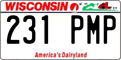 WI license plate 231PMP