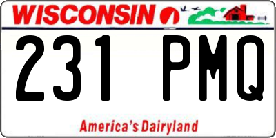 WI license plate 231PMQ