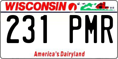 WI license plate 231PMR