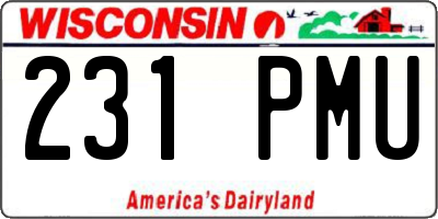 WI license plate 231PMU