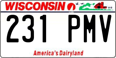 WI license plate 231PMV
