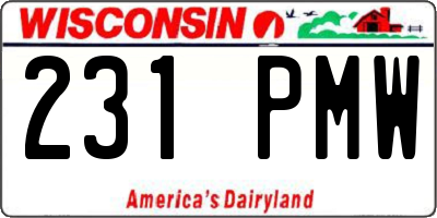 WI license plate 231PMW