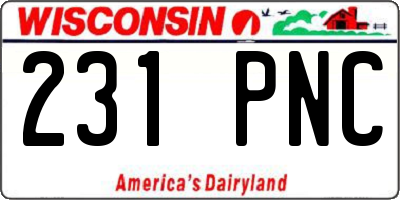WI license plate 231PNC