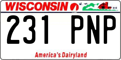 WI license plate 231PNP