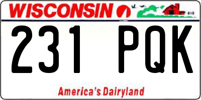 WI license plate 231PQK