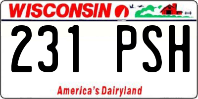 WI license plate 231PSH