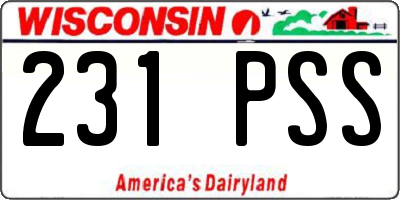 WI license plate 231PSS