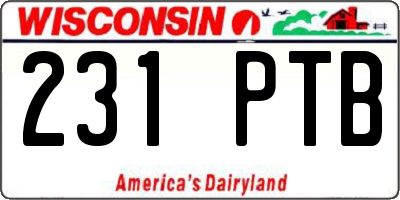 WI license plate 231PTB