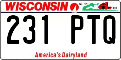 WI license plate 231PTQ