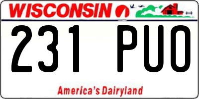 WI license plate 231PUO