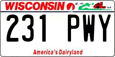 WI license plate 231PWY