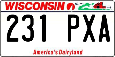 WI license plate 231PXA