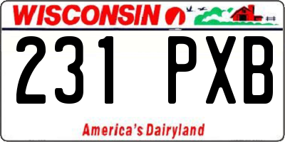 WI license plate 231PXB