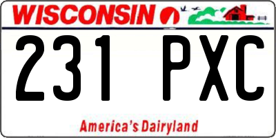 WI license plate 231PXC