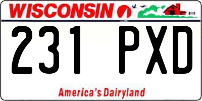WI license plate 231PXD