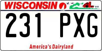 WI license plate 231PXG