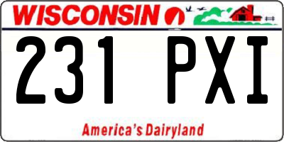 WI license plate 231PXI
