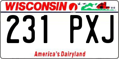 WI license plate 231PXJ