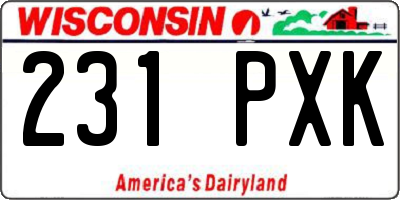 WI license plate 231PXK