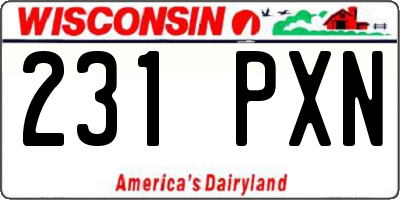 WI license plate 231PXN