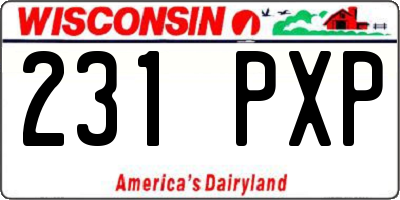 WI license plate 231PXP