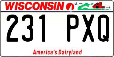 WI license plate 231PXQ
