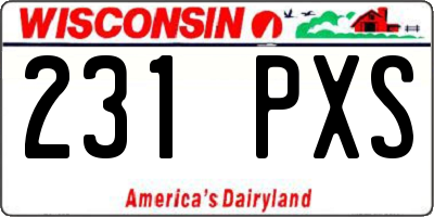 WI license plate 231PXS
