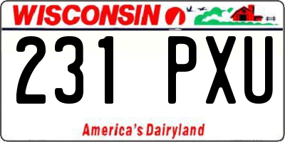 WI license plate 231PXU