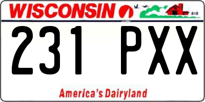 WI license plate 231PXX
