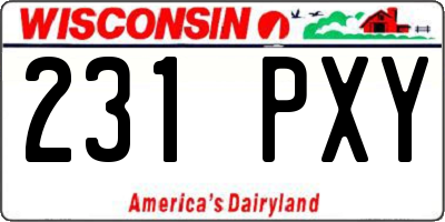 WI license plate 231PXY