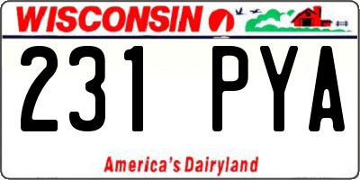 WI license plate 231PYA