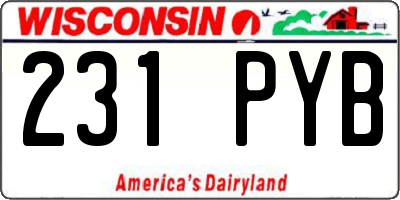 WI license plate 231PYB
