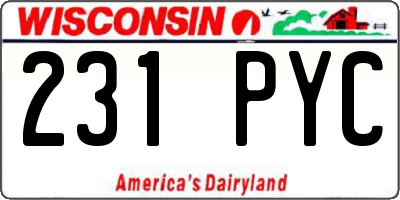 WI license plate 231PYC