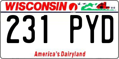 WI license plate 231PYD