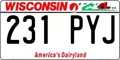 WI license plate 231PYJ