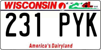 WI license plate 231PYK