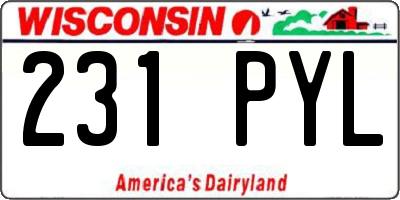 WI license plate 231PYL