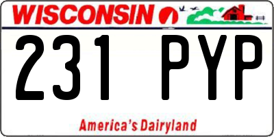 WI license plate 231PYP