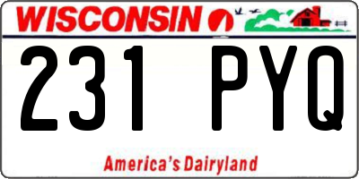 WI license plate 231PYQ