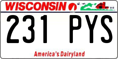 WI license plate 231PYS