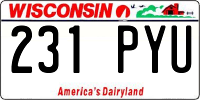 WI license plate 231PYU