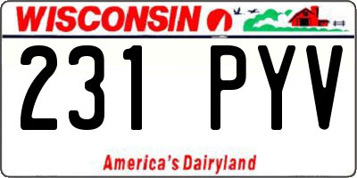 WI license plate 231PYV