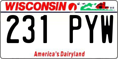 WI license plate 231PYW