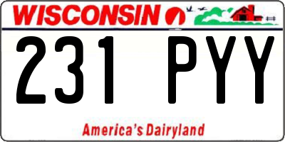 WI license plate 231PYY