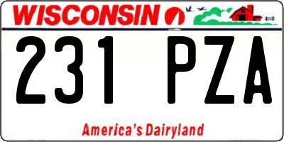 WI license plate 231PZA